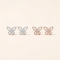 나비 큐빅 스터드 귀걸이 실버 로즈골드 컬러 비교 — Märchen Jewelry